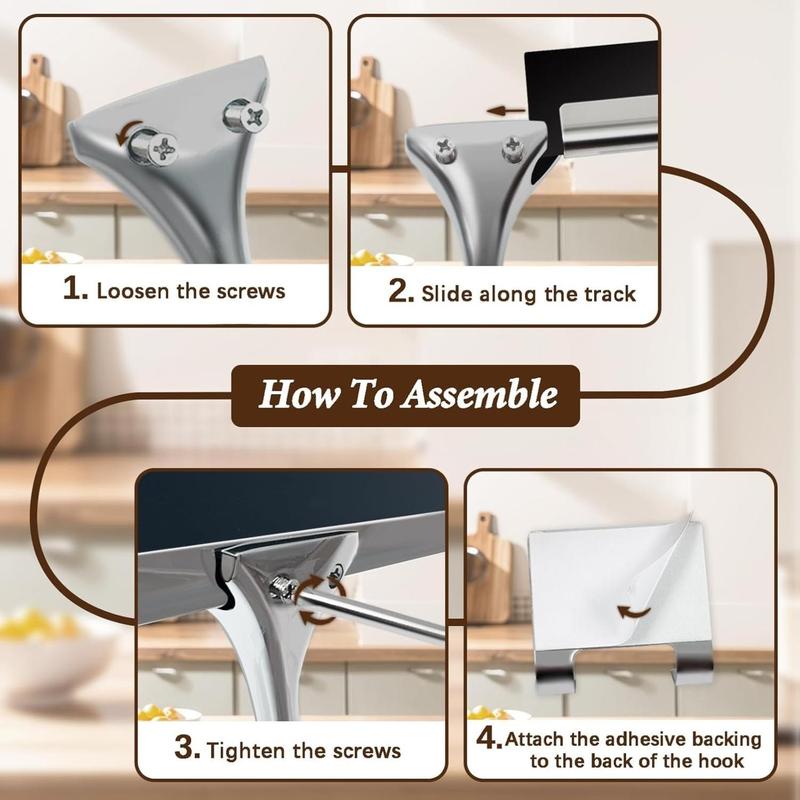 Shower Squeegee for Glass Doors, Stainless Steel Squeegee for Shower Glass with Adhesive Hook, 10’’ Multi-Purpose Window Squeegee for Window Cleaning, Bathroom, Glass, Car Windows, Mirrors, Tiles