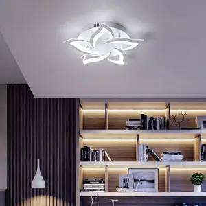 1 Piece White Ceiling Light, LED Floral Design, Electrical Wiring, 6500K Cool White/3000K Warm White, Acrylic/Wrought Iron Design, For Bedrooms, Living Rooms, Dining Rooms, Studies, Decorative Fixture, No Remote Control
