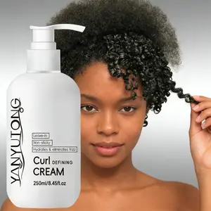 Plant-Based No-Rinse Curl Defining Cream 250ML Dual Bottle Haircare, Avocado Jojoba Moroccan Oil Formula, Deep Hydration Non-Sticky, All-Curl Suitable
