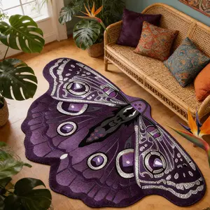 Luxurious Vintage Butterfly Carpet, Soft Comfortable Plush Rug for Bedroom Living Room Bathroom, Home Decor Mat, Butterfly Area Rug