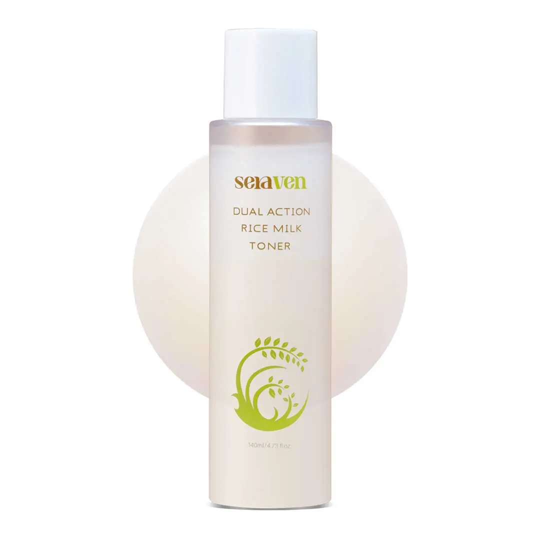 Seraven Dual Action Rice Milk Toner , 2X Hydration & Barrier Repair with Ceramide & Rice Ferment , Gentle Formula for Sensitive/Dry/Acne-Prone Skin , Vegan & Cruelty-Free