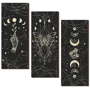 3pcs Moon Phase Wall Art, Star and Moon Gothic Decoration, Moon Sign Home Decor, Simple Signage, Wall Decoration Crafts, Suitable for Multi functional Wall Hanging in Living Rooms, Apartments, and Bedrooms