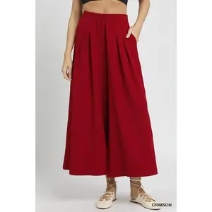Umgee Elastic Waist Wide Leg Pants