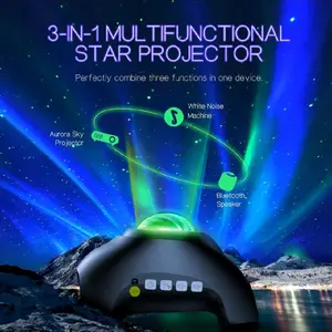 Aurora Northern Lights Projector with Stars, White Noise & Bluetooth – 3-in-1 Night Light