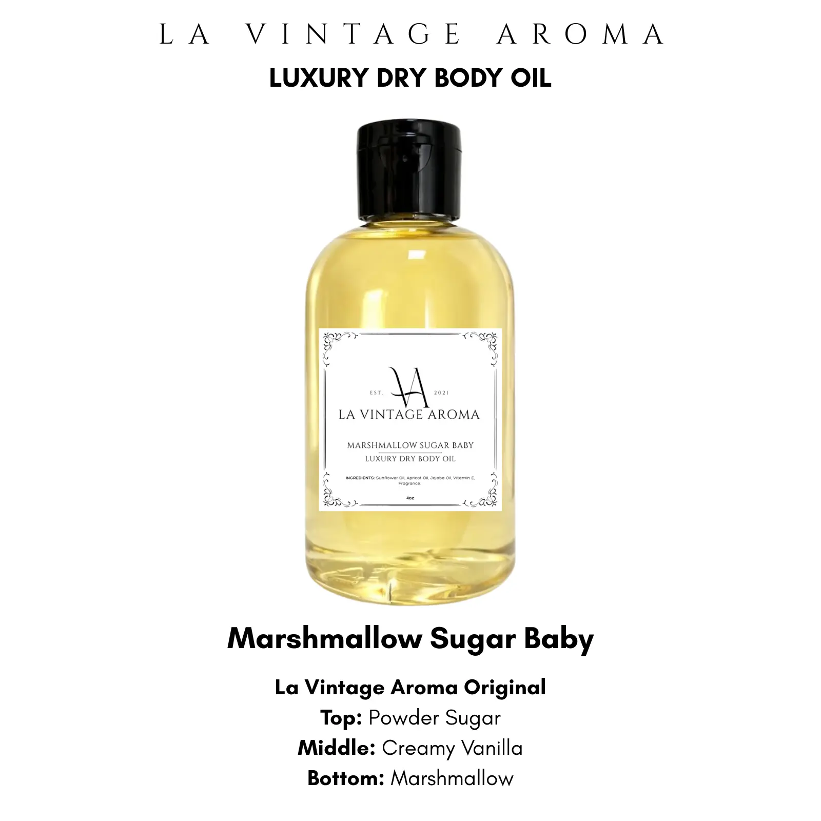 Marshmallow Scented Body Oils - Choose Your Scent - Lightweight Highly Scented Body Oil - Marshmallow Scents Collection