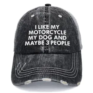 I Like My Motorcycle Embroidered Trucker Hat