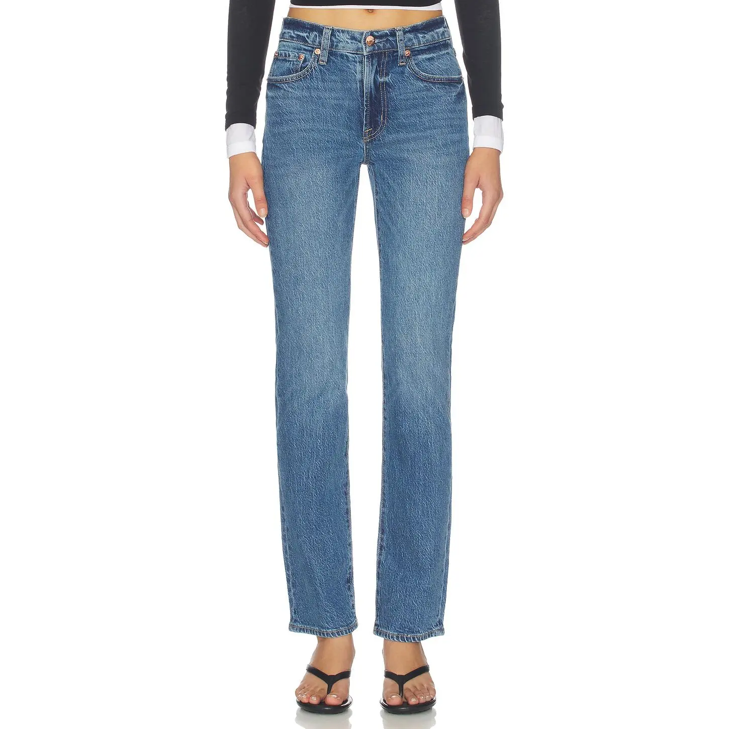 PISTOLA Aleks Mid Rise Straight Leg Jeans in Sea Salt PISTOLA Aleks Mid Rise Straight Leg Jeans in Sea Salt
