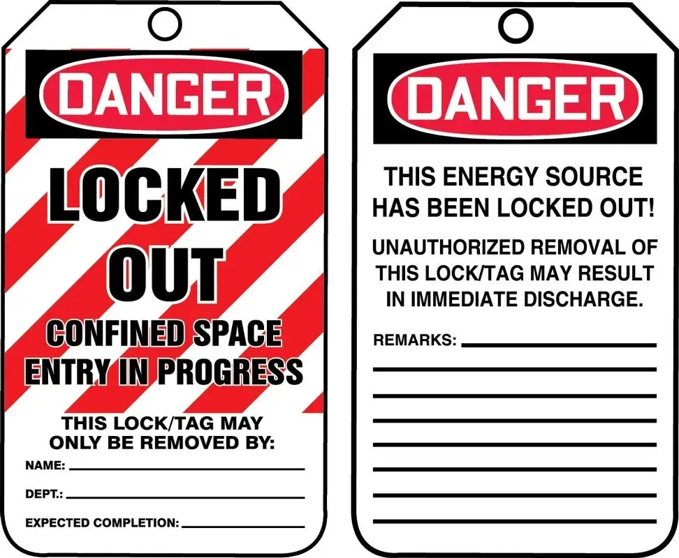 Lock Out Danger Tag, 5.75"H X 3"W, Cardstock, Pk25