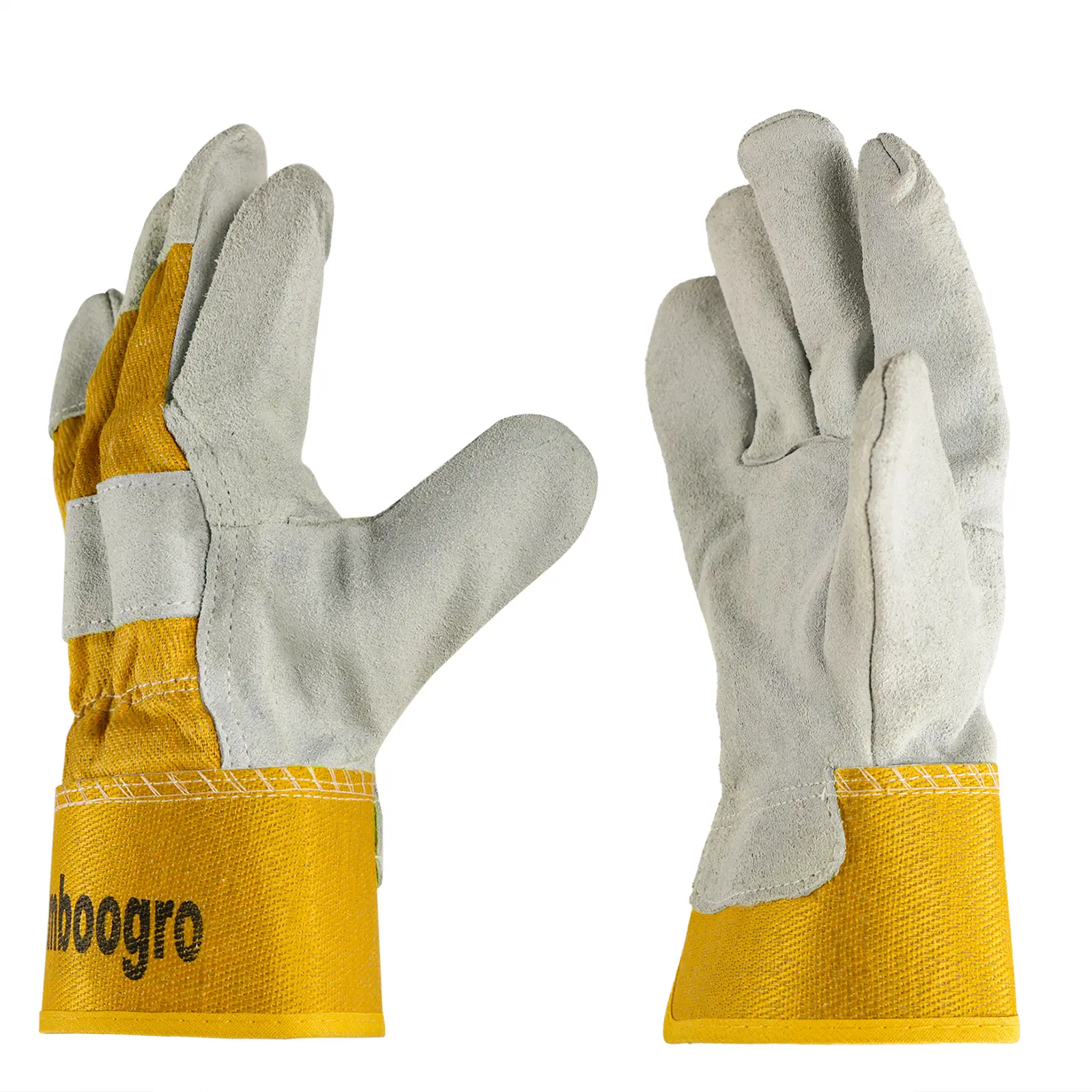 Genuine Cow Leather Safety Work Gloves - Wear-Resistant, Protection-Focused Gloves for Welding, Construction (6/12/120 Pairs)