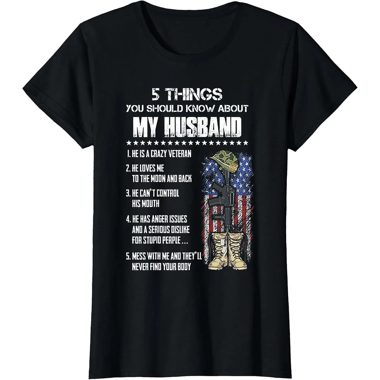 Veteran 5 Things You Should Know About My Husband T-Shirt