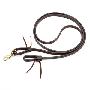 Jeffers LuxeLeather Heavy Oiled Roping Rein with Bolt Snap for Horses