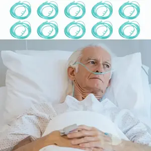 The nasal cannula (approximately 2.1 meters long) is crafted from soft material, offering a gentle touch, resistance to kinking, and portability.  It serves as an ideal option for oxygen therapy, whether at home or on the go.