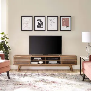 Modway Render 70" Entertainment Center TV Stand in Walnut Walnut