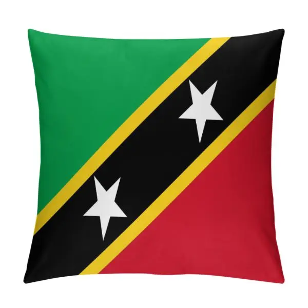 Saint Kitts Flag Throw Pillow