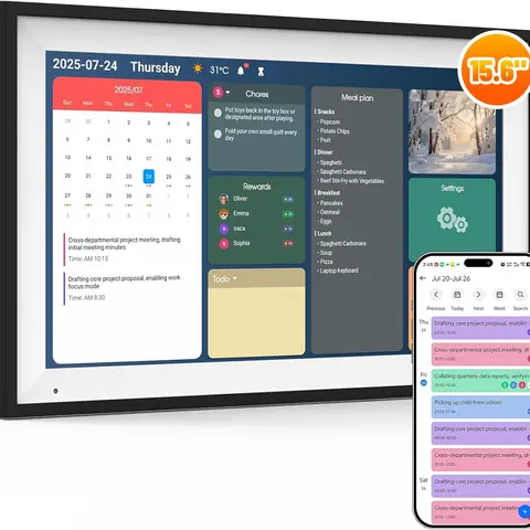 [BackToSchool] 2026 Smart Digital Family Calendar — 10.1"/15.6" HD Touchscreen, WiFi Sync, 64GB Storage, Auto Rotation, Family Schedules & Chores, Smart Reminders, Perfect Gift for Parents & Busy Households, AiMOR App Sync!