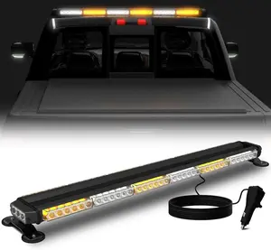 78 LED Roof Top Strobe Light Bars,38 Inch Amber White Emergency Warning Strobe Light with Magnetic Base for Construction Vehicles Trucks Pickup