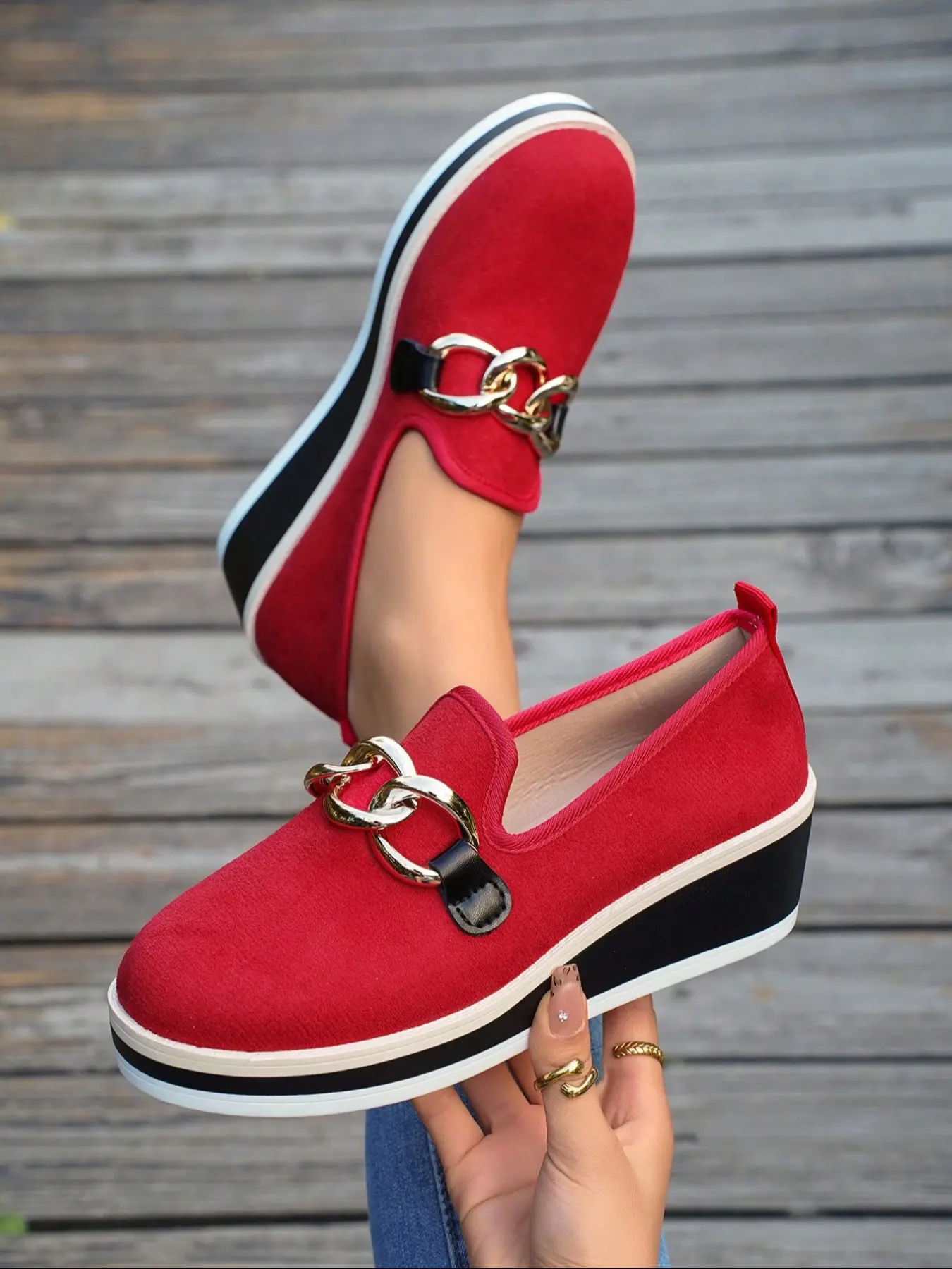 Women's Fashionable Plain Color Wedge Boots, Casual Comfortable Platform Walking Shoes for Daily Wear, Female All-match Trend Shoes for Daily Wear, Girl, Stylish, Footwear, Heeled, Thick Wedge Sole, Casual Slip On, Trendy Shoes