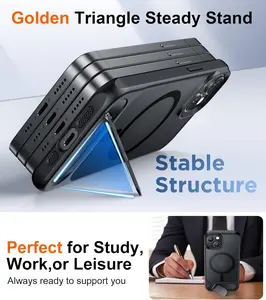 Temdan Compatible with iPhone 14 Case/iPhone 13 Case,[Built-in Invisible Kickstand][Compatible with MagSafe][Military Grade Shockproof] Slim Translucent...