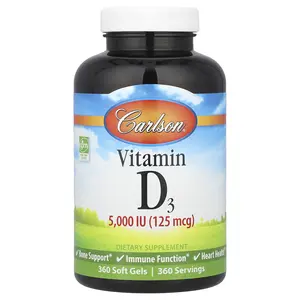 Carlson Vitamin D3, 125 mcg (5,000 IU), 360 Soft Gels