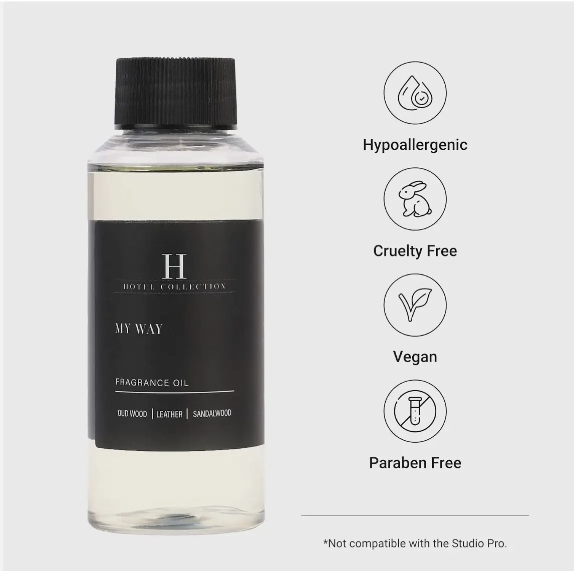 Hotel Collection 'My Way' Fragrance Oil - Luxury Aromatherapy Scent Inspired by 1 Hotel with Notes of Leather, Sandalwood, & Oud Wood - 120mL Diffuser Oil for Home & Office Lavender Perfume Scented