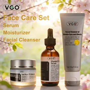 VGO-Vitamin C Serum, Moisturizer Snail, and Facial Cleanser Set Cleansing Moisturizing Suitable for sensitive skin Daily Gentle