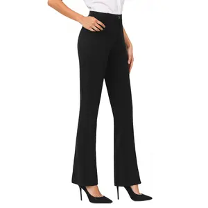 JEKAOYI Womens Straight Leg Dress Pants Stretchy Bootcut Work Pants Button Casual Slacks with Pockets