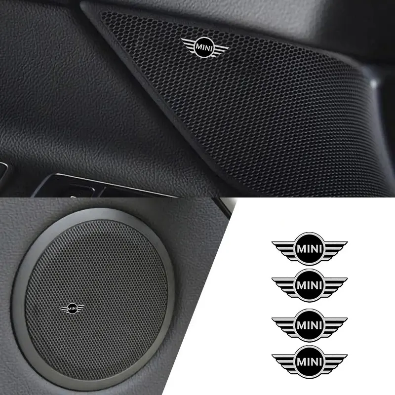 4pcs Mini Aluminum Car Decorative Stickers Decal for Mini Cooper R56 F56 R50 Jcw Cabrio Aceman Countryman Clubman Works Roadster Logo Stickers