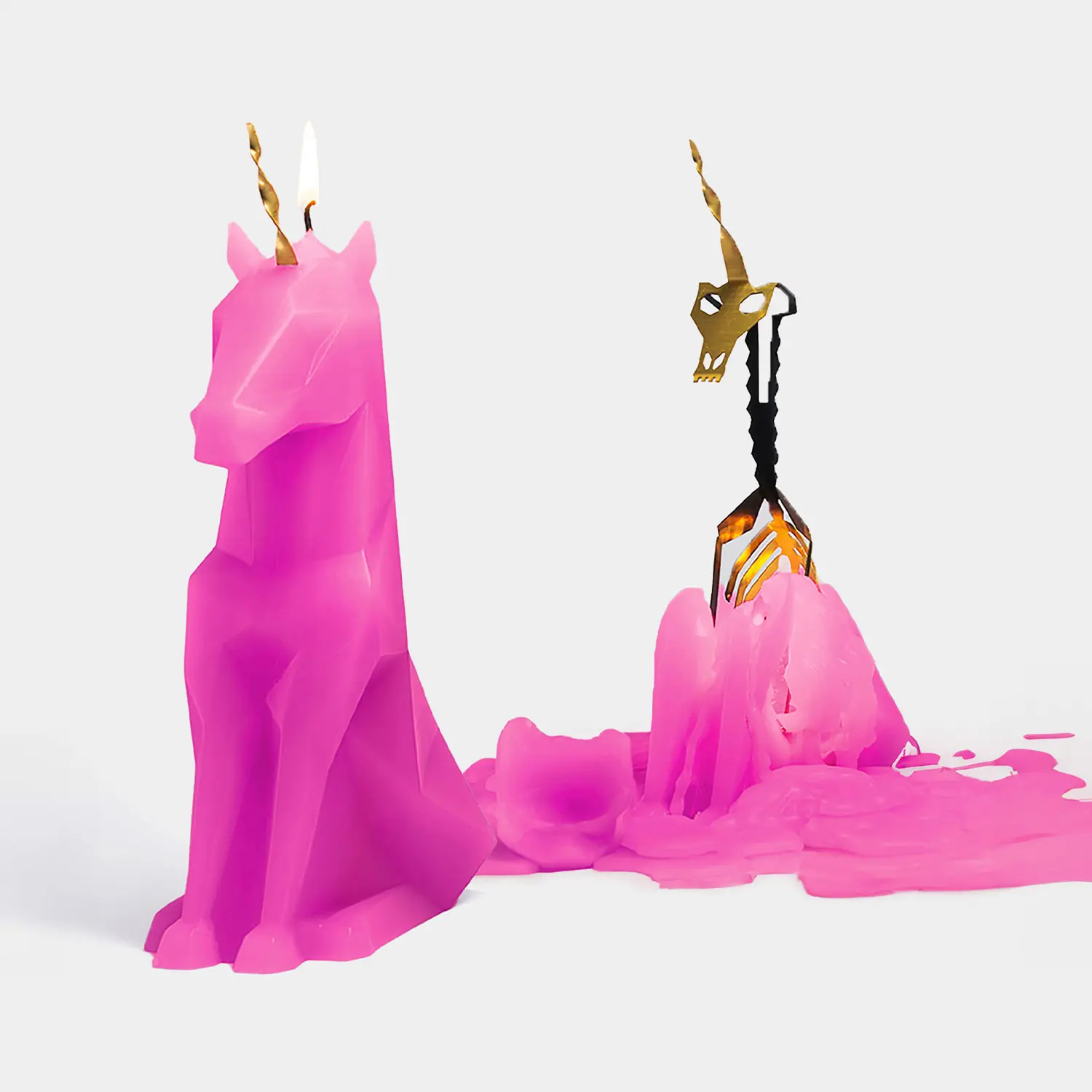 PyroPet Skeleton Candle - Einar (Unicorn) - Hot Pink | Metallic Skeleton | Unique Skeleton Reveal | 16hr Burn