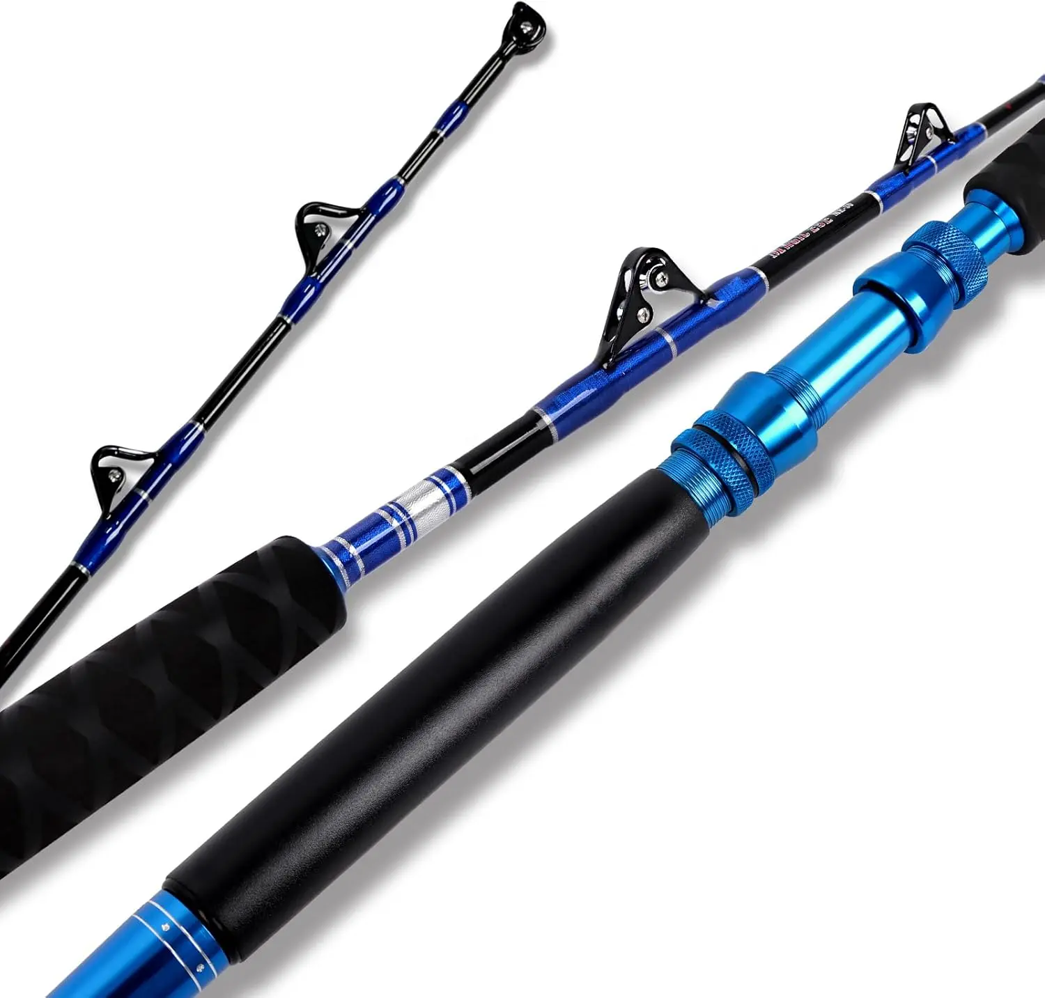 2- Saltwater Offshore Heavy Bent/Straight  Trolling Rod Fishing Roller Rod Conventional Boat Deep Sea Fishing Pole (5'1"/5'6"/6'/6'6",30-50lb/50-80lb/80-120lb)