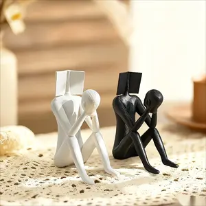 1-Pack Nordic Reading Figurine, Whimsical Plastic Statue with Creative Flare, Fun Desk Accessory, Great for Bedroom, Living Room, or Office