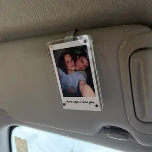 2 PCS Customized Photo Car Sun Visor Clip, Car Sun Visor Decoration, Unique Photo Car Accessories for Display Memory in a Great Way, Men Gifts, for Vehicle