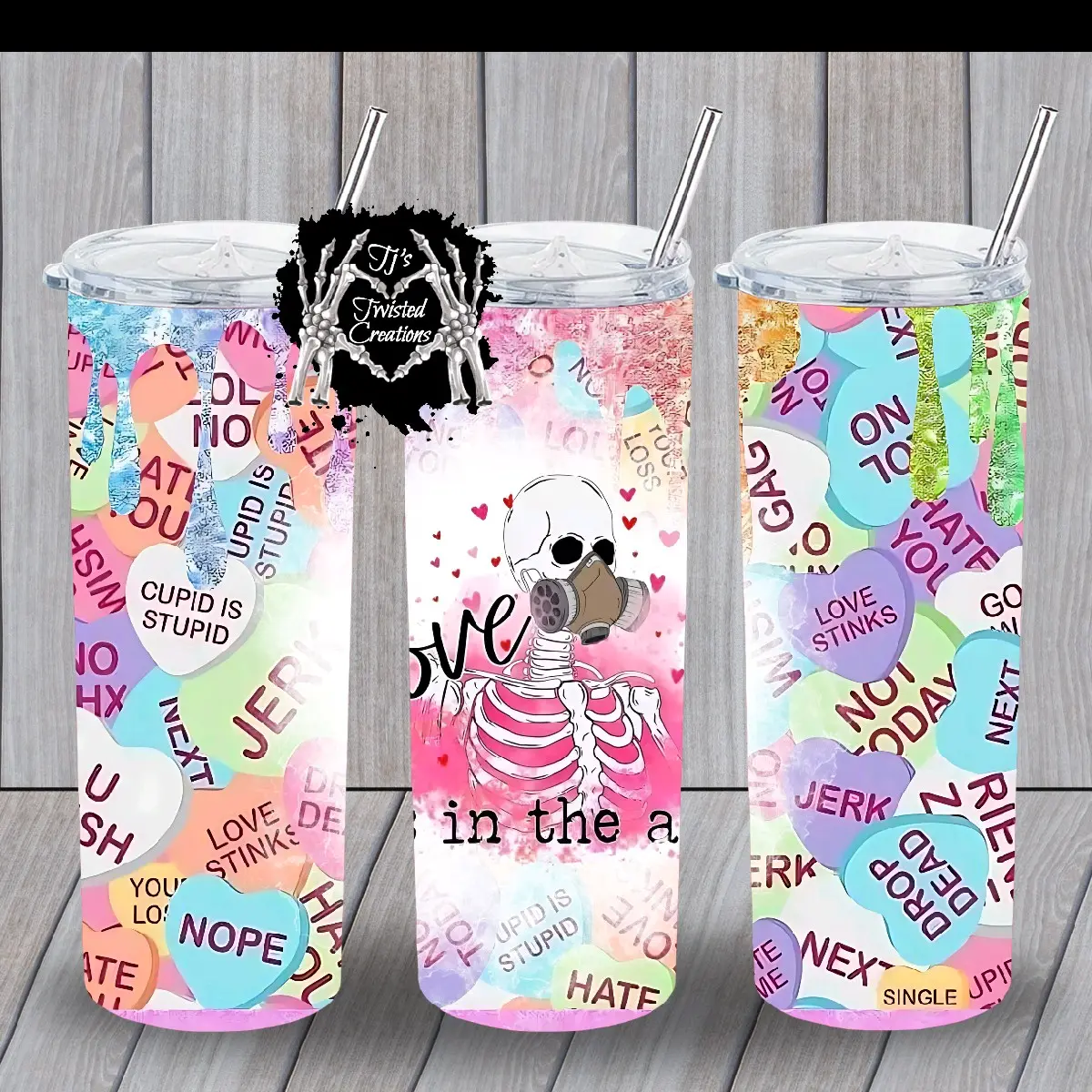 Love is in the Air Gas Mask 20oz Tumbler - Ideal for Outdoor Fun and Fun - Bottle, Drinkware