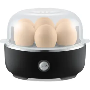 Easy Egg Cooker Electric 7-Egg Capacity, Soft, Medium, Hard-Boiled Egg Cooker with Auto Shut-Off, Measuring Cup Included, BPA Free, Classic Black