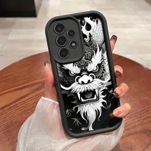 Fashionable Black Dragon Pattern Phone Case for Samsung Galaxy S26 S25 S24 S23 S22 S21 Fe Plus Ultra A13 A14 A15 A16 A17 A33 A34 A35 A36 A52 A53 A54 Note20
