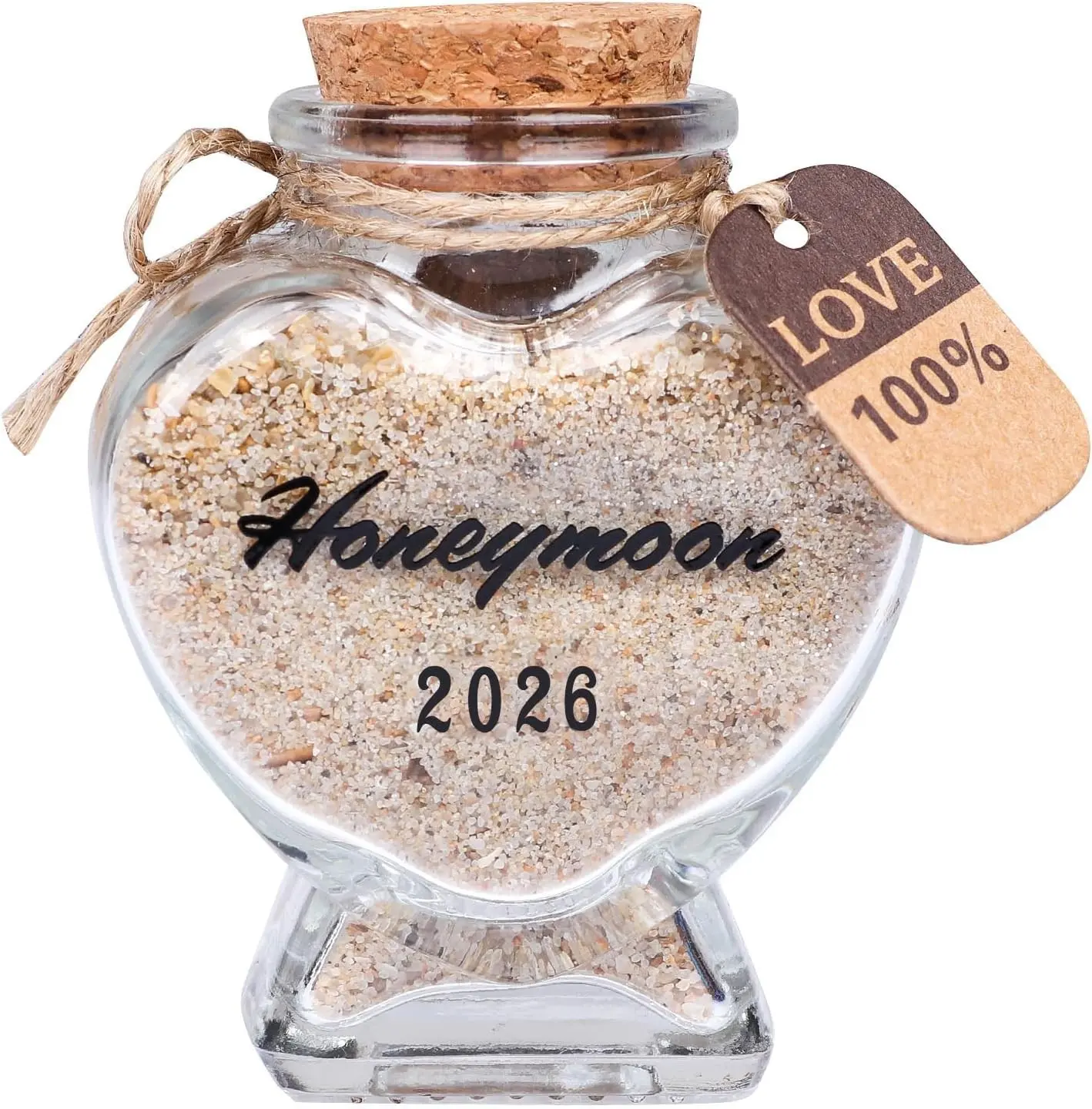 Honeymoon Sand Keepsake Jar 2026 - Honeymoon Gifts for Newlyweds Couple,Wedding,Engagement Vacation Travel - Wedding Gifts with Unique Romantic (Honeymoon Jar 2026)