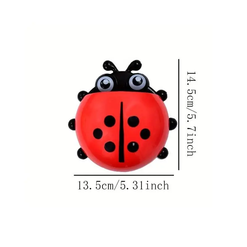 1pc Adorable Ladybug Toothbrush Holder - No Drilling Required, Wall-Mounted Suction Storage Rack