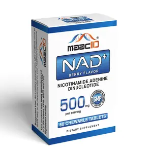 MAAC10 NAD+ 500mg Berry Flavor Chewable Tablets - 60 Count - Nicotinamide Adenine Dinucleotide - Superior Absorption -  Made in USA
