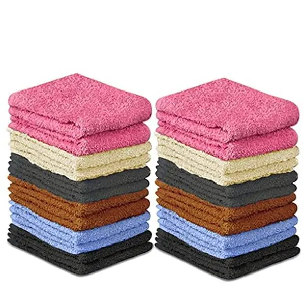 20pcs Washcloth Set Soft Absorbent Cotton Towels for Bathroom & Kitchen Use Perfect for Daily Cleaning and Hygiene Versatile Cleaning Tools