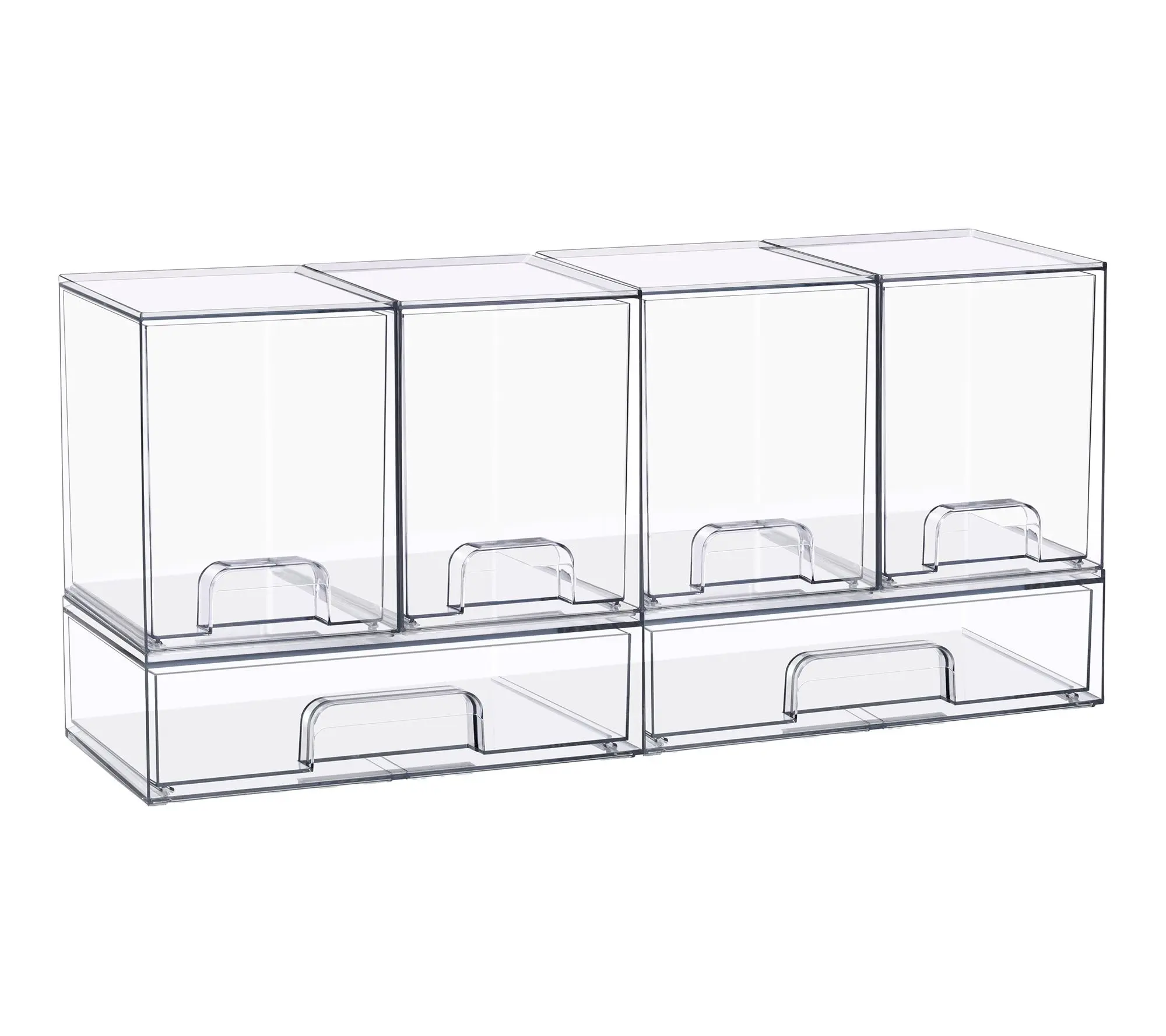 Sorbus Stackable Acrylic Storage Drawers Clear Bins - 6 Pack