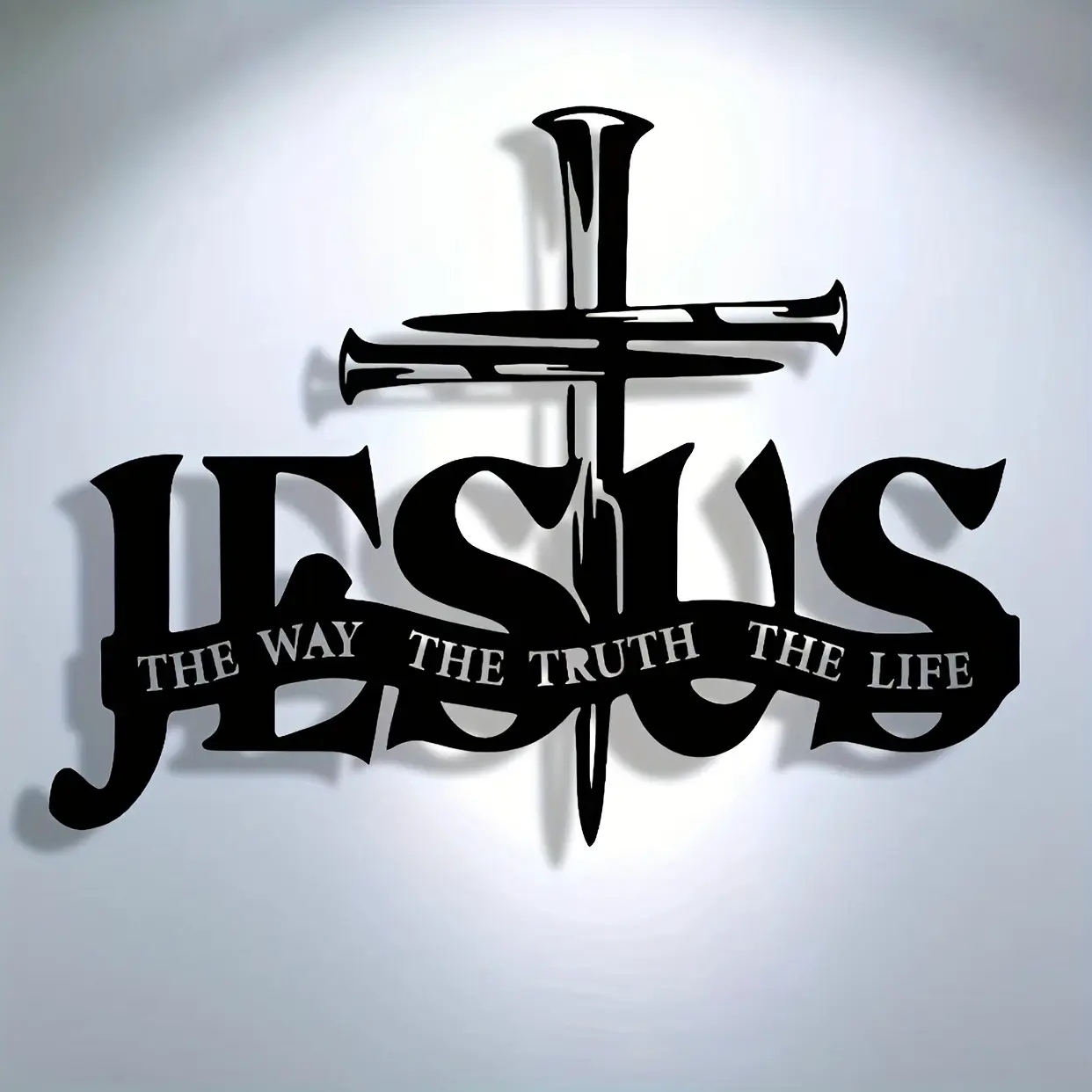 Jesus & Cross Design Wall Art, 1 Count Metal Wall Decor, Christian Home Decor, Stylish Religious Decor, Wall Hanging Decor for Living Room Bedroom, Room Decor, Home Decor, Religious