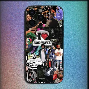 Rapper R-Rod Wave Phone Case For iPhone 17,16,15,14,13,12,11,Pro,X,XS,Max,Plus,Soft Black Cover
