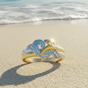 S925 Sterling Silver Ring And Luxurious Dolphin and Heart Ring Summer beach sea,A Stylish travel ring, A Timeless Symbol Of Elegance And Nobility, Is Perfect for Engagements, Weddings Or Anniversary Celebrations And Lavish Gala
