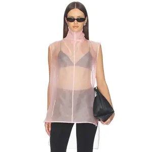 AEXAE x REVOLVE Silk Organza Roll Top in Soft Pink
