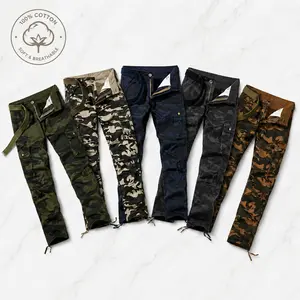 Single pack men's camouflage multi-pocket cargo pants (belt not included). 100% cotton classic camouflage design. Durable outdoor hiking and camping pants for users. Casual pants suitable for casual outfits; men’s camping pants.Summervibes