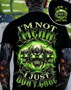 Chaosmoda Generation X I'm Not Mean I Just Don't Care Custom Year Skull T-shirt