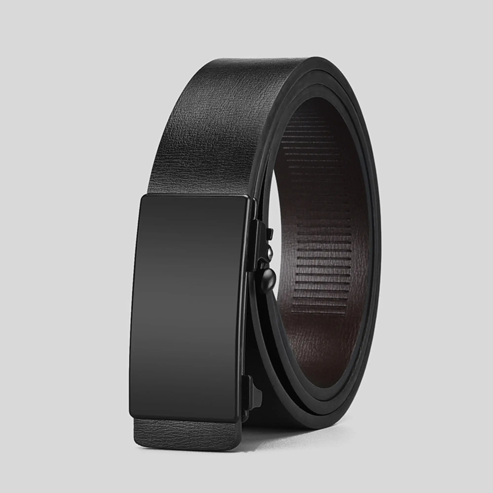 Men's Click Ratchet Belt Dress with Sliding Buckle Adjustable Trim to Exact Fit