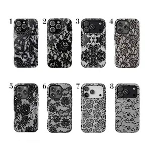 Coquette Lace Phone Case Floral lace Cover fits iPhone 17 16 15 14 13 12 11 Pro