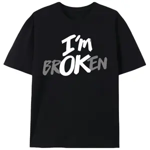 I'm Broken Emotional Gothic Men’s Graphic Tee |   Unisex Mental Health Awareness Emo Casual T-Shirt |   Summer Self Love Gift