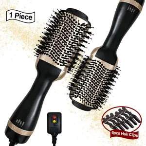 1pc 3 In 1 One Step Hot Air Brush Hair Straightener Brush Heated Curly Hair Comb from Wet to Dry Straightening Hair for Smoothing Frizz-Free Styling Ideal Holiday Gift