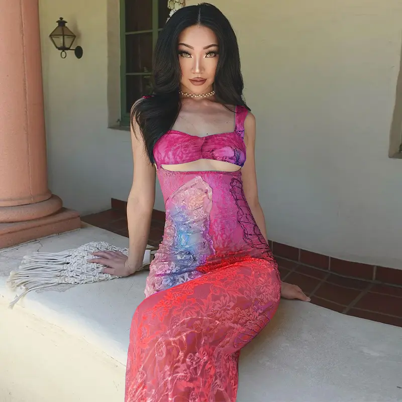 Sexy Mesh Print Sheer Sleeveless Dress Women's 2025 Summer Vacation Holiday New V Neck Bodycon Slim Casual Elegant Dress for Party Club Maxi Dresses summerwins - TikTok Shop Sexy Mesh Print Sheer Sleeveless Dress Women's 2025 Summer Vacation Holiday New V Neck Bodycon Slim Casual Elegant Dress for Party Club Maxi Dresses summerwins - TikTok Shop